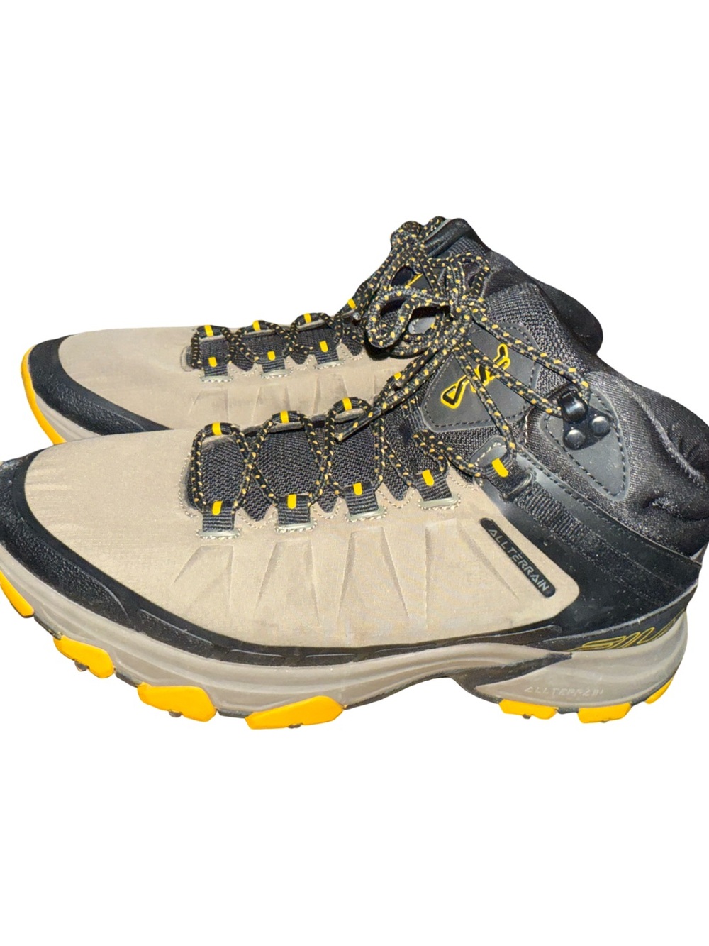 Men's Trail Hiking Boots in Beige and Yellow